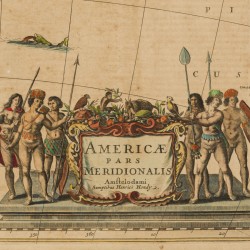 Hendrick II HONDIUS (c. 1597 - c. 1651) Een zeldzame landkaart van Zuid-Amerika - Americae Pars Meridionalis, Amsterdam (1638).