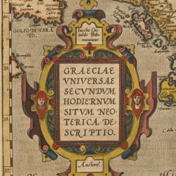 Abraham Ortelius (Antwerpen 1527 - 1598), Landkaart van Griekenland - Graeciae universae (...), ca. 1575.