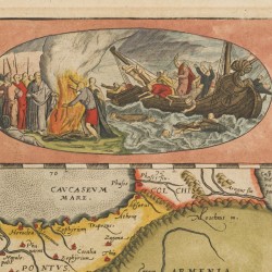 Abraham Ortelius (Antwerpen 1527 - 1598), Landkaart van de reizen van Paulus de Apostel door de Mediterranée - Peregrinationis divi Pauli Typus Corographicus, ca. 1590.