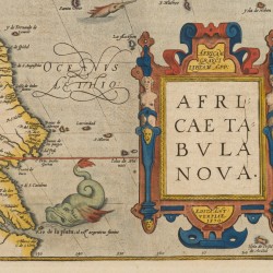 Abraham Ortelius (Antwerpen 1527 - 1598), Landkaart van het Afrikaanse continent - Africae Tabula Nova, Christoffel Plantijn, Antwerpen, 1570.