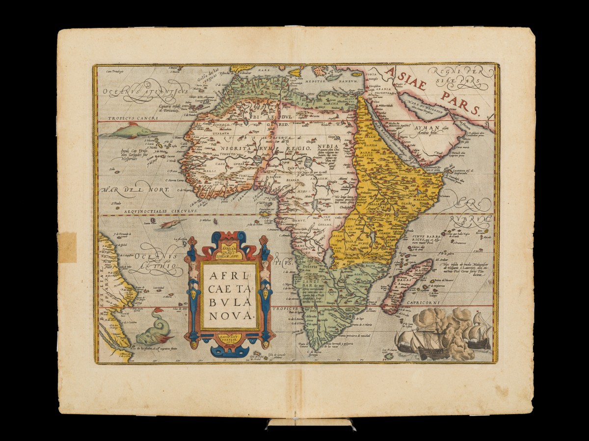 Abraham Ortelius (Antwerpen 1527 - 1598), Landkaart van het Afrikaanse continent - Africae Tabula Nova, Christoffel Plantijn, Antwerpen, 1570.