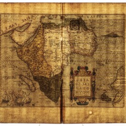 Abraham Ortelius (Antwerpen 1527 - 1598), Landkaart van het Afrikaanse continent - Africae Tabula Nova, Christoffel Plantijn, Antwerpen, 1570.