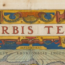 Abraham Ortelius (Antwerpen 1527 - 1598), Wereldkaart - Typys Orbis Terrarum, Amsterdam, 1570.