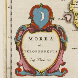 Guiljelmus BLAEU (1600-1699), Landkaart van Griekenland - Morea olim Peloponessis, Amsterdam, 1666.