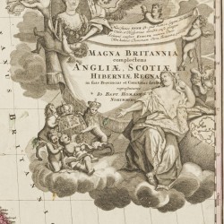 Johann Baptista HOMANN (1664-1724), Een landkaart van Engeland, Schotland, en Ierland - Magnae Britanniae, Nuremberg, 1749.