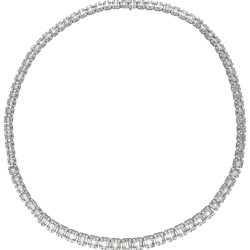 18 kt. Witgouden entourage collier bezet met ca. 30.05 ct. diamant.