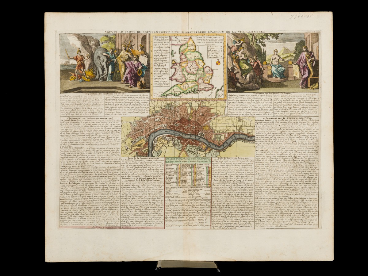 Henri CHATELAIN (1684-1743), Plattegrond van Londen - Londres, 1719.