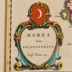 Guiljelmus BLAEU (1600-1699), Landkaart van Griekenland - Morea olim Peloponessis, Amsterdam, 1666.