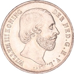 1 Gulden. Willem III. 1855. UNC -.