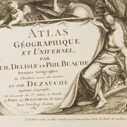 Guillaume DELISLE (1675-1726) & Philippe BUACHE (1700-1773), Titel pagina, Atlas Géographique et Universel, Parijs, 1789.