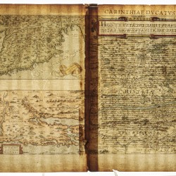 Abraham Ortelius (Antwerpen 1527 - 1598), Landkaart van (3) regio's in Europa: 'Drava' (Karinthië, Oostenrijk), Adriatische Zee, Zadar en Sibenik (Kroatië) - Carinthiae Ducatus(...) / Maris Hadriatic Pars / Zarae(...), Antwerpen, ca. 1590.