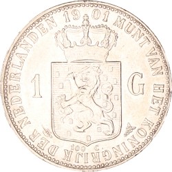 1 Gulden. Wilhelmina. 1901. Prachtig / UNC.