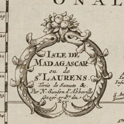 Nicolas SANSON D'ABBEVILLE (1600-1667), Landkaart van Madagaskar - Isle de Madagascar ou de St. Laurens, 1657.