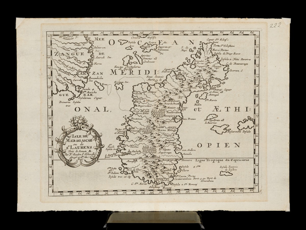 Nicolas SANSON D'ABBEVILLE (1600-1667), Landkaart van Madagaskar - Isle de Madagascar ou de St. Laurens, 1657.