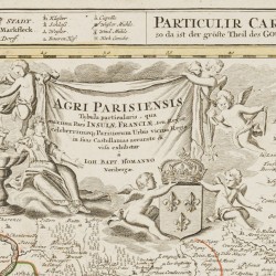 Johann Baptista HOMANN (1664-1724), Landkaart van de omgeving van Parijs - Historische Karte von der Gegend um Paris, 1716.