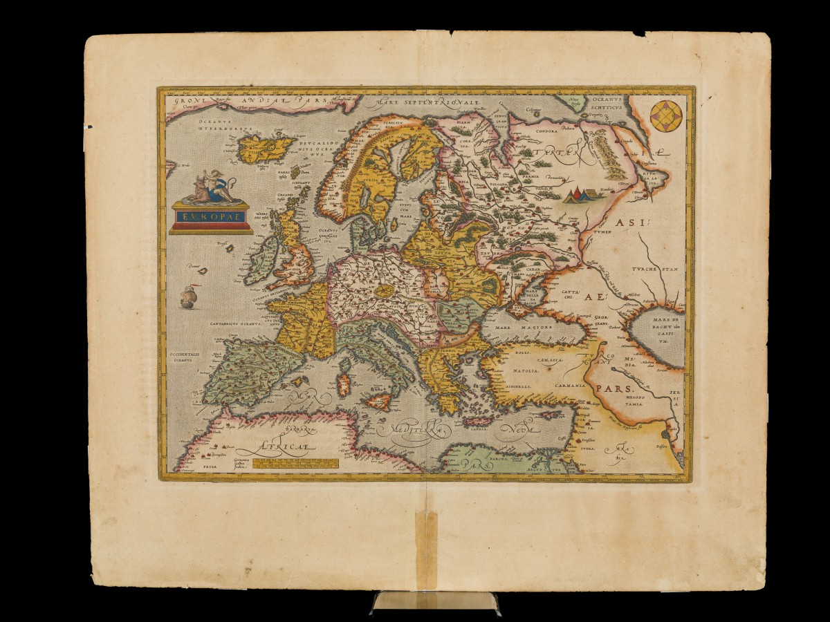 Abraham Ortelius (Antwerpen 1527 - 1598), Landkaart het Europese continent - Europae, 1584.