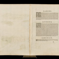 Remigius HOGENBERG (c.1536-1588) & Georges BRAUN (1541-1622), Gezicht in vogelvlucht perspectief op (3) havensteden: Modona (Griekenland), Sibenik en Porec (Kroatië) - Sibinium, Parens, Modon, ca. 1575.