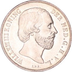 1 Gulden. Willem III. 1854. Prachtig / UNC.