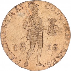 Gouden Dukaat Willem I 1816. Zeer fraai + (Gepoetst, bekrast).
