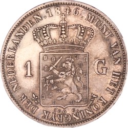 1 Gulden. Willem II. 1846 Lelie. Zeer Fraai / Prachtig.