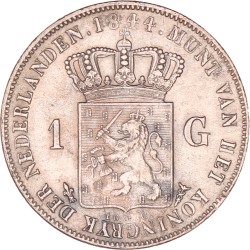 1 Gulden. Willem II. 1844. Prachtig -.