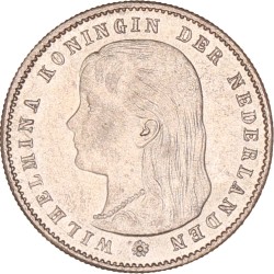 25 Cent. Wilhelmina. 1895. UNC -.