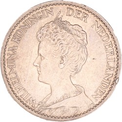 1 Gulden. Wilhelmina. 1910. Prachtig / UNC.