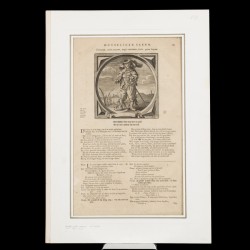 Een lot van (2) diverse emblemata gravures, voorstellingen in medaillon, allegorie op Huwelijkse Zaken en Spiegel van den Voorleden en Tegenwoordigen tijd (titelgravure), 17e eeuw. 