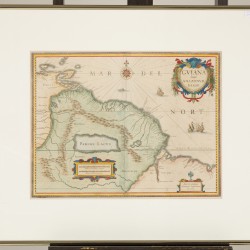 Johannes Jansonius, Landkaart voorstellende het noorden van Zuid-Amerika - América do Sul, Guyana, Suriname, French Guiana – 1647.