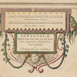 Guiljelmus BLAEU (1600-1699), Landkaart van een deel van de westkust van Latijns-Amerika, Paraguay en de Rio de la Plata - 17e eeuw.