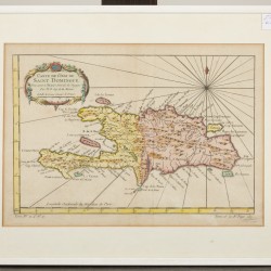 Rigobert Bonne (1727 - 1794); Nicolas Bellin (1703 - 1772) - Een landkaart van Guadeloupe, daarbij Dominique, koloniën van Frankrijk, 18e eeuw. 