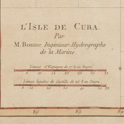 Drie landkaarten voorstellende diverse regio's in de wereld: Cuba (Rigobert Bonne), Peru (N. Bellin), Martinique (Tirion), 18e eeuw.