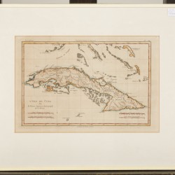 Drie landkaarten voorstellende diverse regio's in de wereld: Cuba (Rigobert Bonne), Peru (N. Bellin), Martinique (Tirion), 18e eeuw.