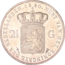 2½ Gulden. Willem III. 1850. Prachtig +.