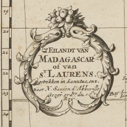 Nicolas SANSON D'ABBEVILLE (1600-1667), Landkaart van het eiland Madagaskar, ca. 1700.