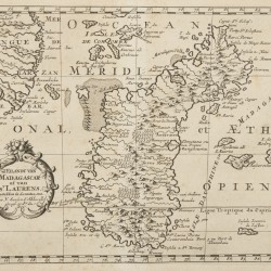 Nicolas SANSON D'ABBEVILLE (1600-1667), Landkaart van het eiland Madagaskar, ca. 1700.