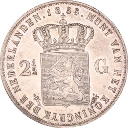 2½ Gulden. Willem III. 1858. Prachtig +.