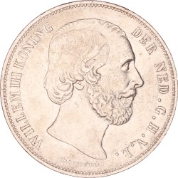 2½ Gulden. Willem III. 1863. Zeer Fraai +.