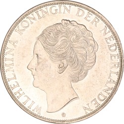 2½ gulden. Wilhelmina. 1938 Grofhaar. UNC.