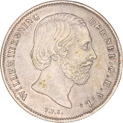 ½ Gulden. Willem III. 1858. Prachtig +.