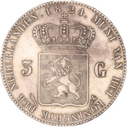 3 Gulden. Willem I. 1824 U. Prachtig.