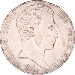 3 Gulden. Willem I. 1823 B. AU details.