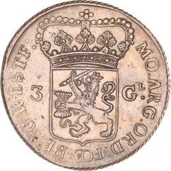 3 Gulden -generaliteits-. West-Friesland. 1786. Prachtig +.