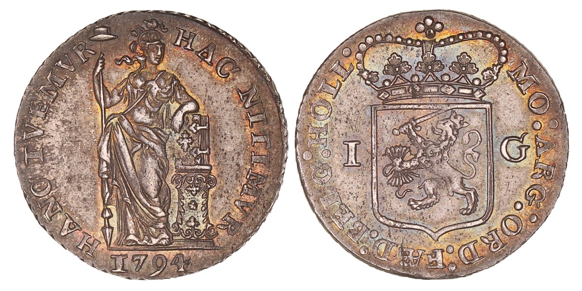 1 gulden -generaliteits-. Holland. 1794. Prachtig -.