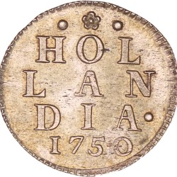 Duit. Zilveren afslag. Holland. 1750. UNC -.