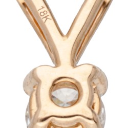 18 kt. Roségouden solitair hanger bezet met ca. 0.17 ct. diamant.