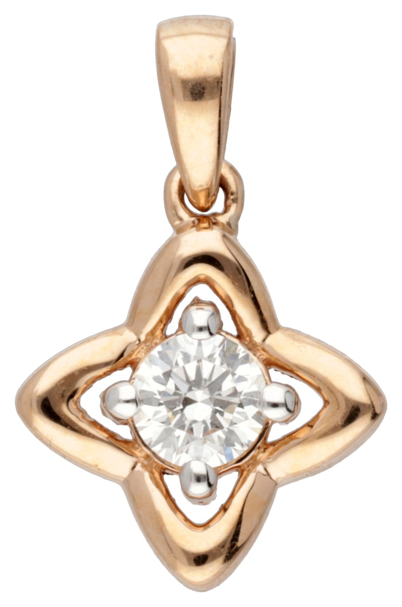 18 kt. Geelgouden hanger bezet met ca. 0.18 ct. diamant.