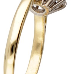 18 kt. Geelgouden vintage rozet ring bezet met ca. 0.87 ct. diamant.