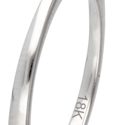 18 kt. Witgouden solitair ring bezet met ca. 0.18 ct. diamant.