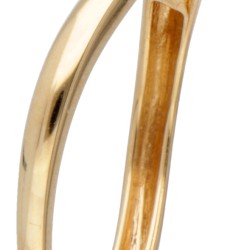 18 kt. Geelgouden solitair ring bezet met ca. 0.18 ct. diamant.